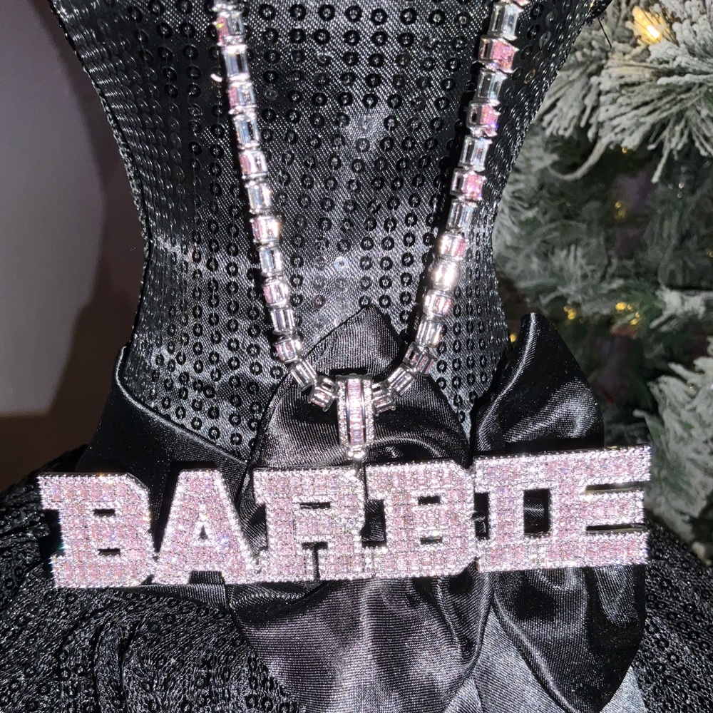 Barbie CZ Necklace Pink Pendant Pink Necklace Pendant